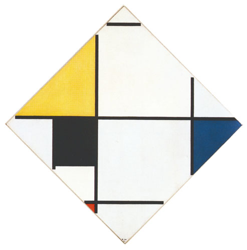 Piet Mondrian Lozenge Composition with Yellow, Black, Blue, Red and Gray 1921