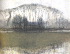 Piet Mondrian Geinrust Farm in Watery Landscape c. 1905-06 