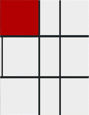 Piet Mondrian Composition B with Red 1935