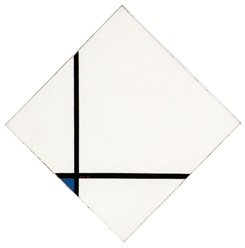 Piet Mondrian Lozenge with Two Lines and Blue 1926